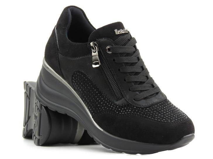 Sneakersy damskie na koturnie - INBLU IN001299, czarne