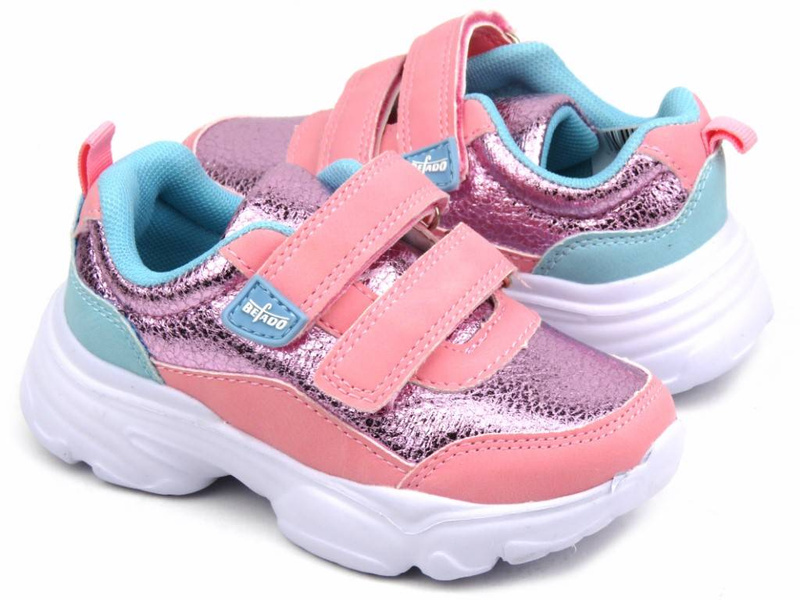 Adidasy dziecięce na rzepy - BEFADO 516Y108, różowe