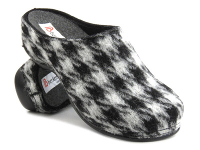Filcowe kapcie damskie- BERKEMANN 01044-040 Fabia, czarno-szare