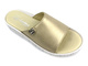 Klapki damskie skórzane płaskie złote Helios Komfort 130