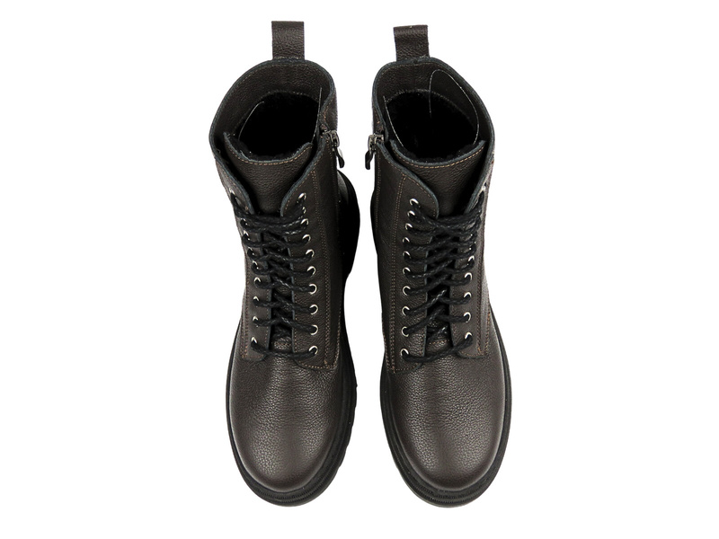 Wygodne botki damskie z naturalnej skóry Helios Komfort 1363, brązowe