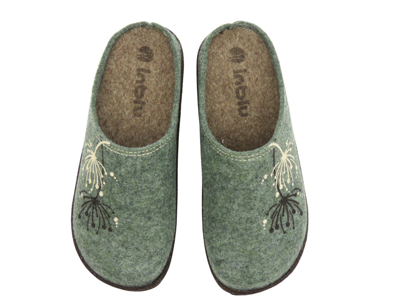 Kapcie damskie filcowe - Inblu NL-11, zielone