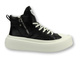 Skórzane sneakersy męskie za kostkę - JOHN DOUBARE 6119, czarne