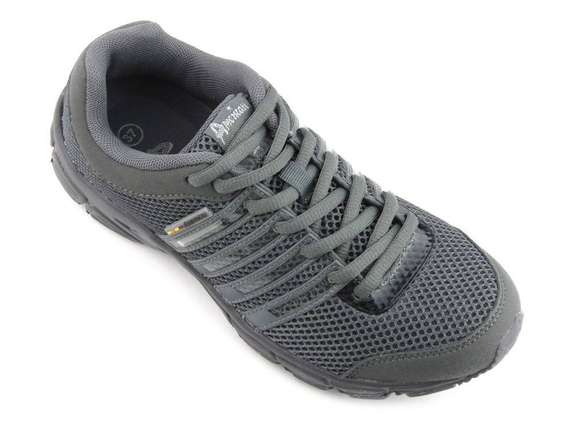 Buty sportowe damskie z siateczkowej tkaniny - AMERICAN CLUB WW-53234, szare
