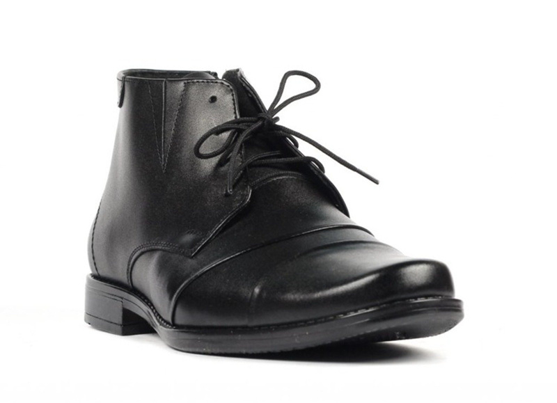 Trzewiki męskie ze skóry Moskała 298 CZARNY