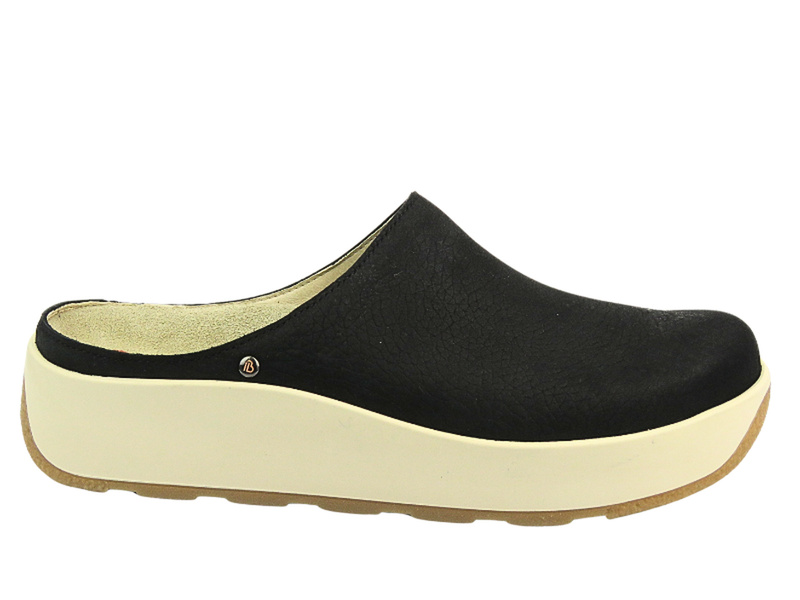 Skórzane klapki damskie - BERKEMANN Ella 03900-910, czarne