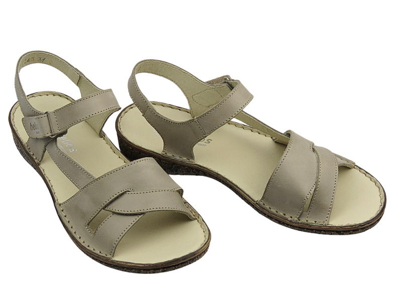 Wygodne sandały damskie polskiej produkcji - Helios Komfort 246S, szare