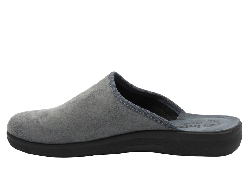 Kapcie męskie z miękką wkładką, Inblu DG-82U szare