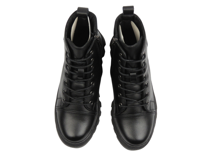 Skórzane botki damskie czarne Cambell 25-19370