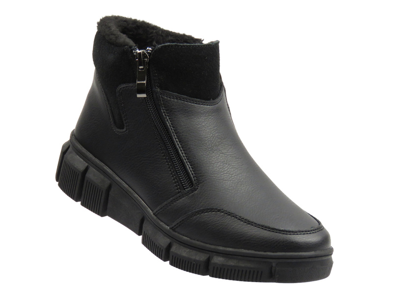 Skórzane botki, trzewiki damskie czarne Nika Komfort H-236