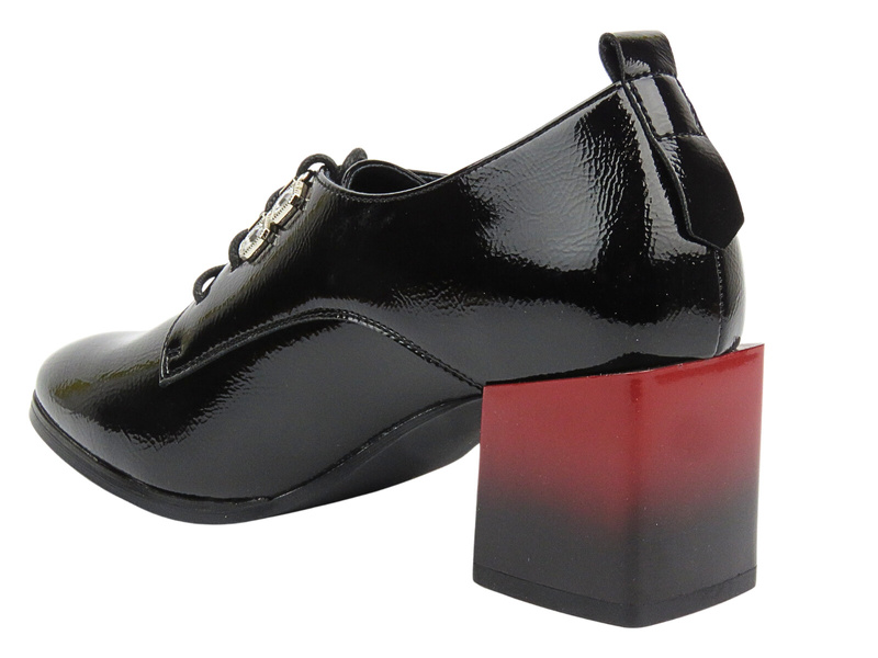Eleganckie buty damskie na obcasie - Potocki 24-12304, czarne