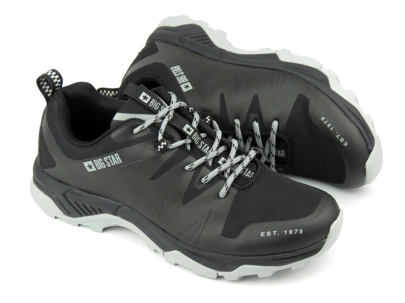 Sneakersy, trekkingi męskie z technologią Memory Foam - BIG STAR KK174087, czarne