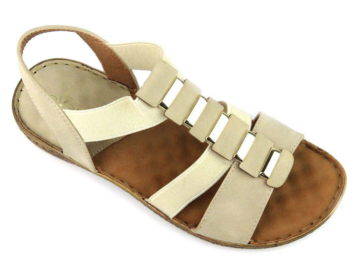 Sandałki damskie z gumkami - Evento 22SD35-4940, beżowe