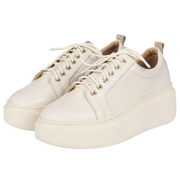 Sneakersy damskie na platformie - Syrena P-246A, beżowe