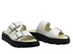 Skórzane klapki damskie z regulowanymi paskami - HELIOS Komfort 158, białe