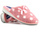 Miękkie kapcie, bambosze damskie w groszki - INBLU URSULA, różowe