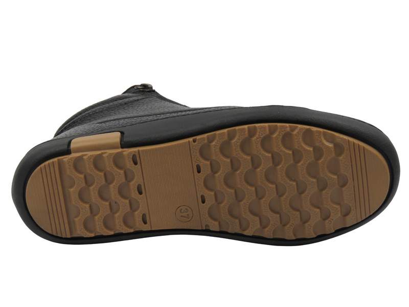 Botki damskie skórzane Nika Komfort 0117-11901, czarne