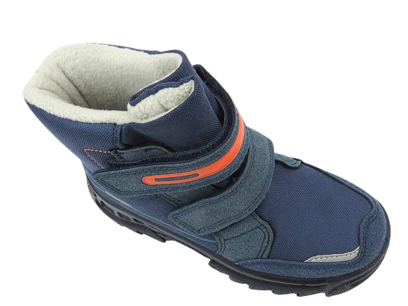 Śniegowce Dziecięce - BEFADO 615Y005, Granatowe Na Rzepy