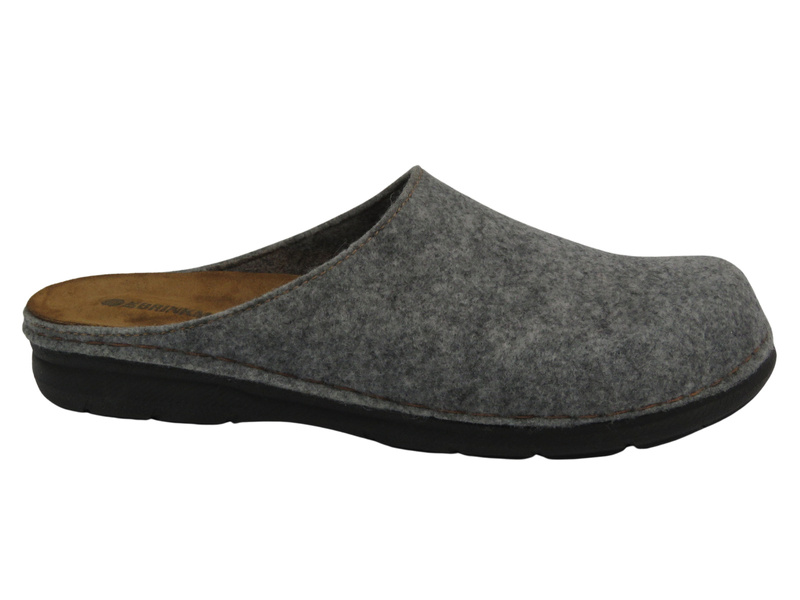 Kapcie Męskie Z Naturalnego Filcu BRINKMANN 220297-91 Wsuwane