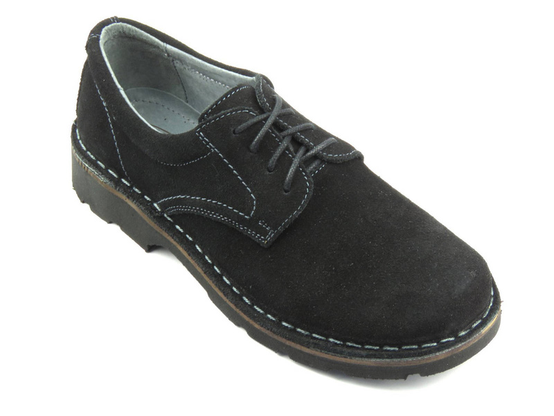 Skórzane półbuty męskie HELIOS Komfort 808, czarne