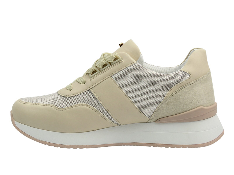 Sneakersy damskie sznurowane beżowe INBLU IN-366