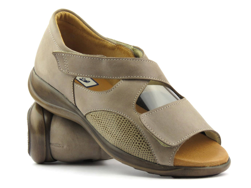 Wygodne sandały damskie na stopy z haluksami - Axel 2466, beżowe