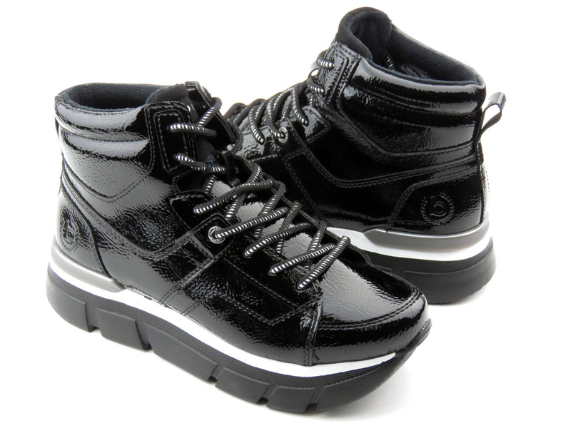 Ciepłe botki sportowe, śniegowce damskie - BUGATTI 431-A4432-5700, czarne