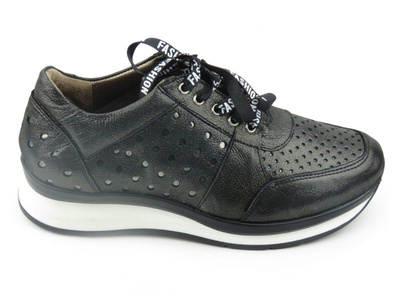 Przewiewne półbuty damskie sportowe - Venezia 50716218, czarne