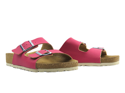 Klapki damskie z klamrami różowe Inblu Birich