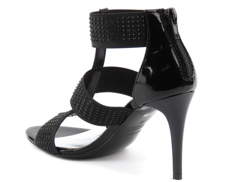 Sandały damskie na szpilce - Conhpol Bis B-3026/1, czarne