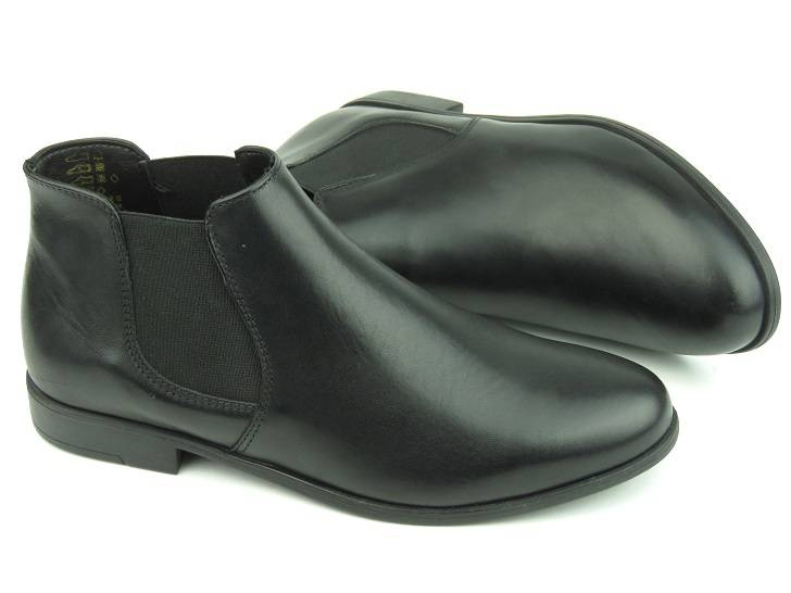 Skórzane sztyblety damskie Tamaris 25032, czarne