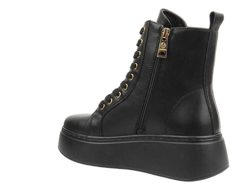 Botki damskie na platformie - Vinceza 66701, czarne