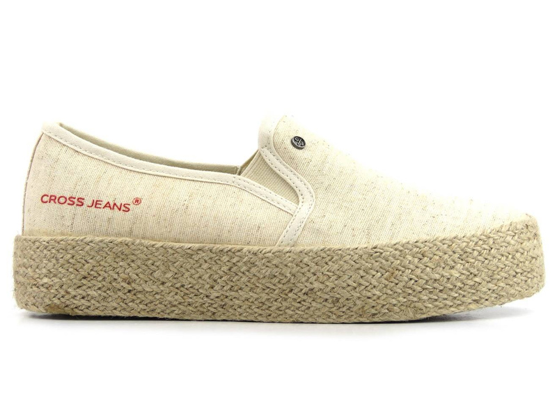 Espadryle damskie, półbuty na lato - CROSS JEANS JJ2R4014C, beżowe