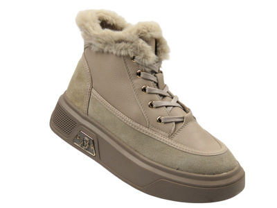 Botki damskie Cambell 25-19352, beżowe