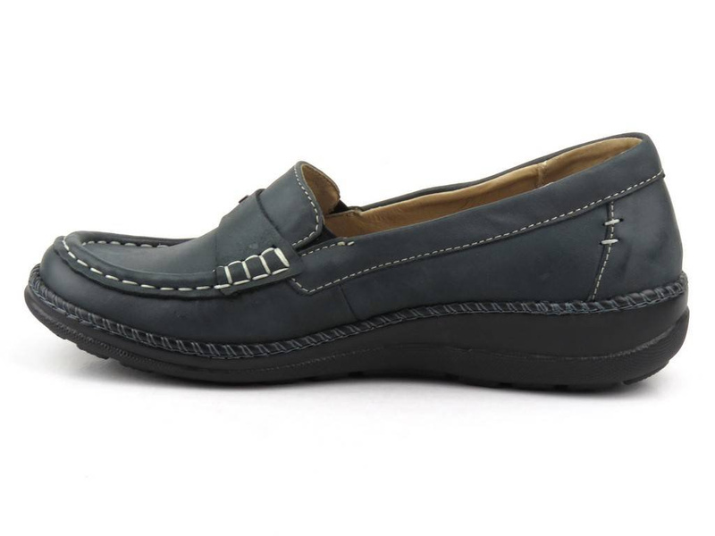 Wygodne półbuty damskie na elastycznej podeszwie HELIOS 659, grafitowe