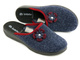 Ciepłe kapcie damskie z kwiatkiem na cholewce - INBLU 064-86, granatowe