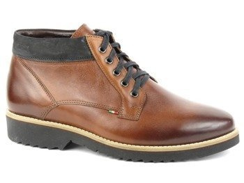 Trzewiki męskie skórzane Conhpol Dynamic 599V, brązowe