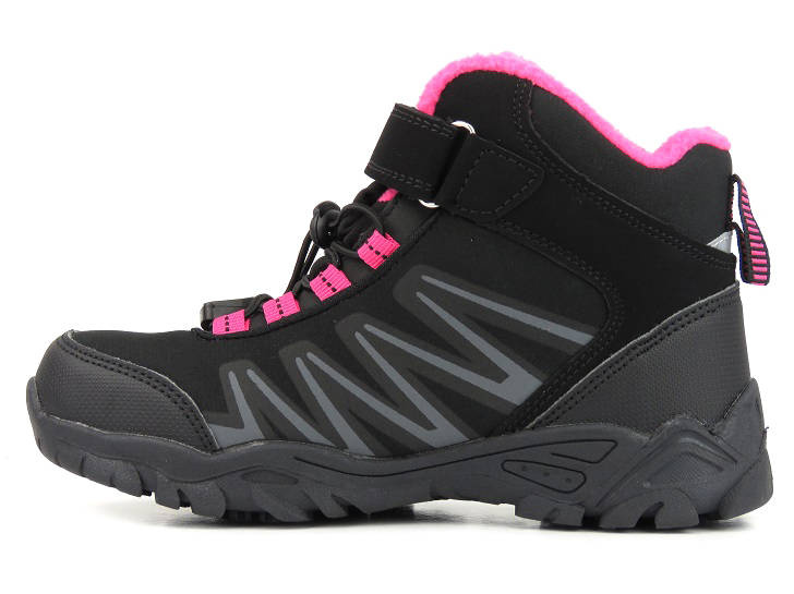 Buty trekkingowe dziecięce / młodzieżowe zimowe  AMERICAN CLUB WT107/22 WT112/22, czarne z fuksją
