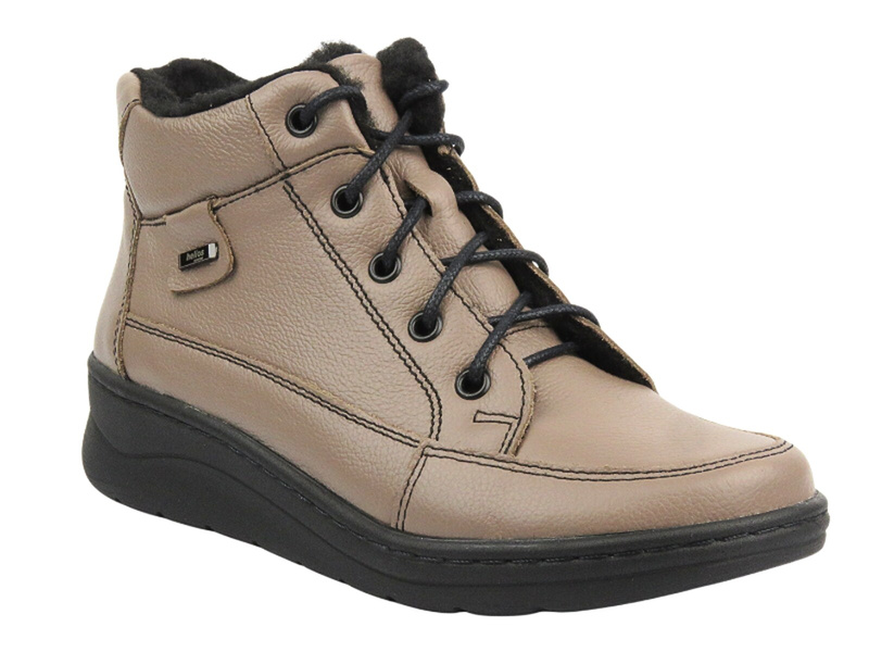 Botki damskie z wełną - HELIOS Komfort 553, khaki