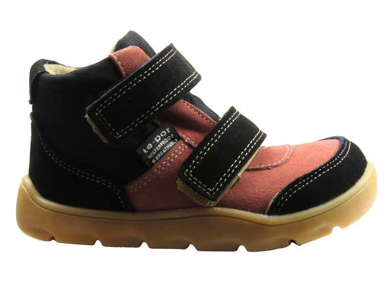 Trzewiki, półbuty dziecięce na rzepy - Jamet 1124, czarno-różowe