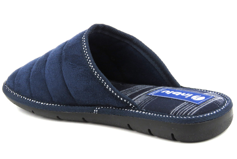 Kapcie męskie z miękkiego materiału - Inblu 91-27, granatowe