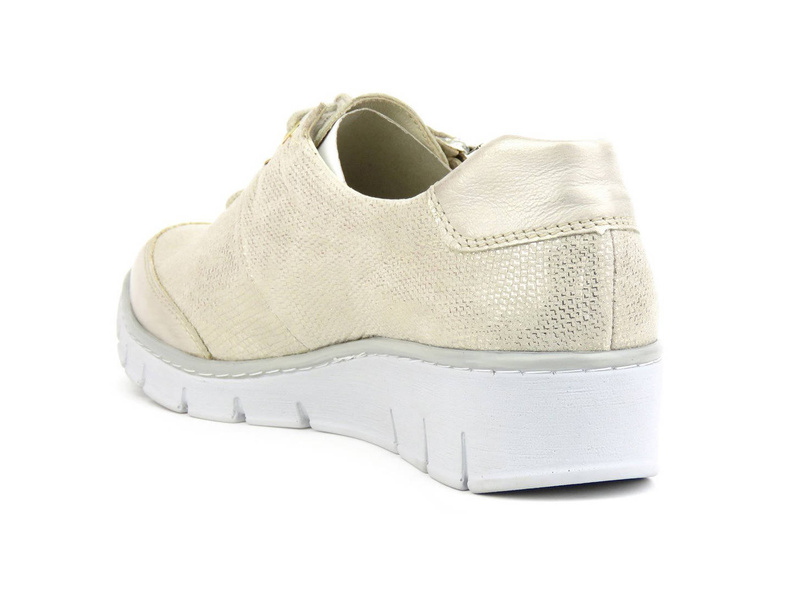 Wygodne, lekkie sneakersy damskie z połyskiem - Helios Komfort 334, złote