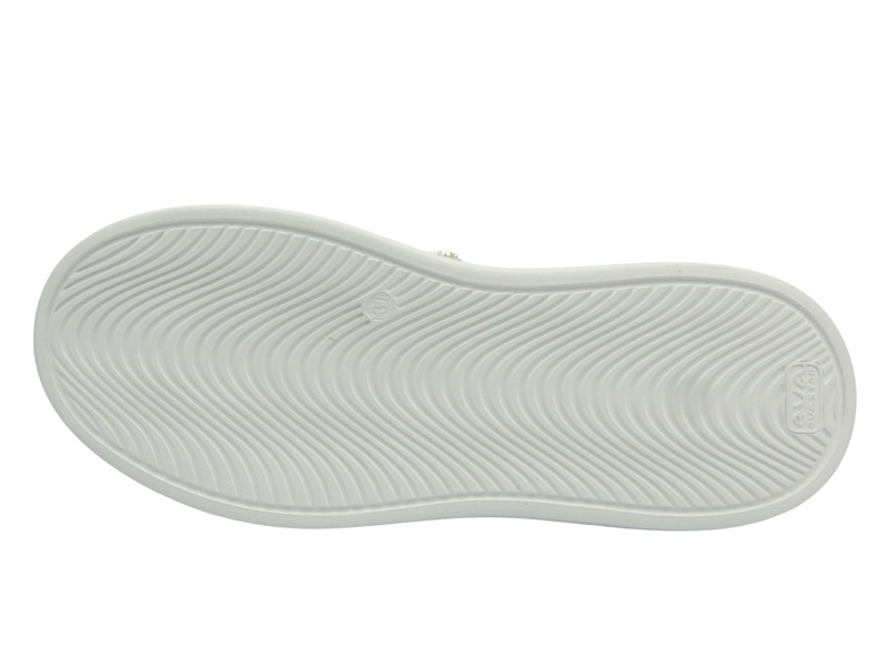 Sportowe buty damskie na platformie - CheBello 4713, białe w panterkę , skórzane