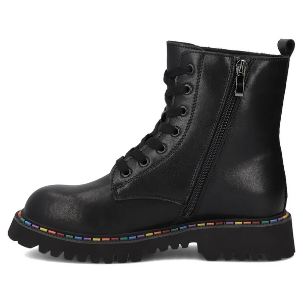 Botki, workery damskie skórzane czarne Filippo DBT7428/25