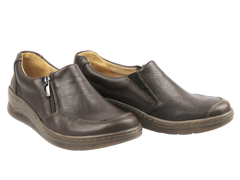 Wygodne półbuty damskie Helios Komfort 356-2S, brązowe