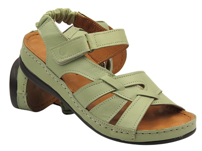 Miękkie, komfortowe sandały damskie ze skóry - Comfortabel 710215-07, zielone