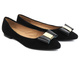 Baleriny damskie ze skórzanym wnętrzem - Eksbut 29-5316-136/121, czarne
