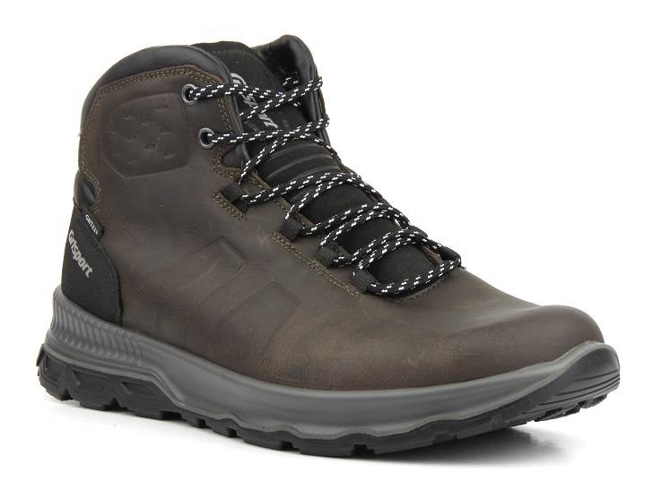 Włoskie trekkingi męskie z membraną - GRISPORT 14803T42G Marrone Texas, ciemnobrązowe