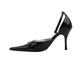 Lakierowane czółenka damskie na szpilce czarne Vigo 665 