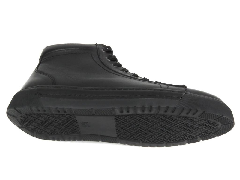 Skórzane trampki męskie - VENEZIA 242591, czarne